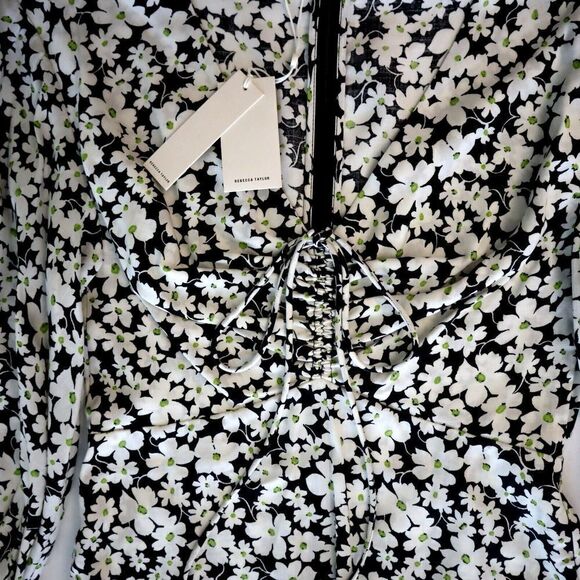 Rebecca Taylor 722953D133 Women's Sz 0 Paige Floral Print Long Sleeve Dress - Picture 13 of 16